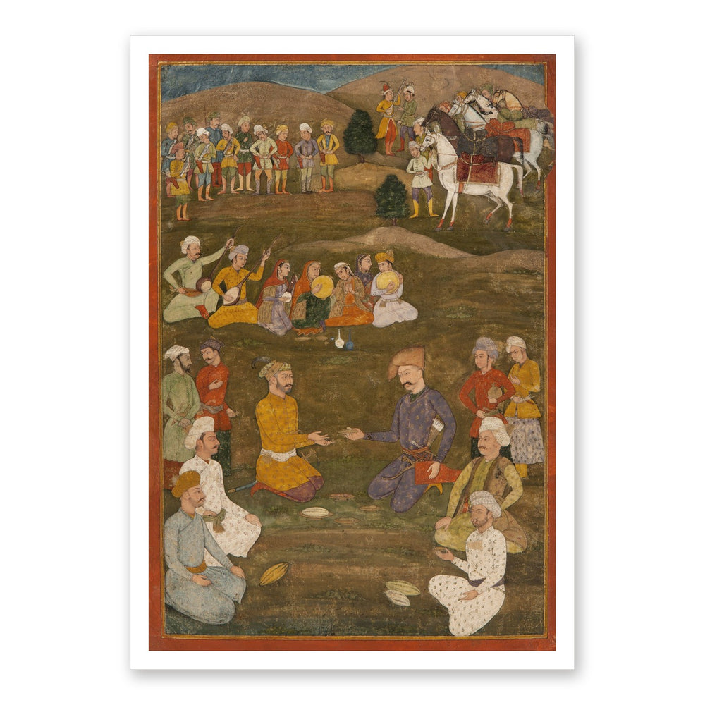 Shah Abbas Receives the Mughal Ambassador Khan Alam — Restored Mughal Wall Art — view 7