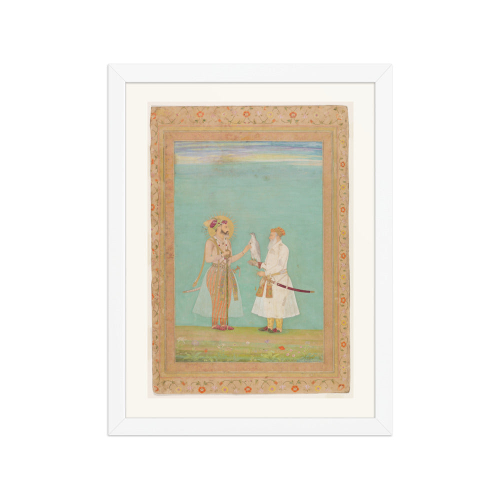Shah Jahan and an Elderly Courtier with a Falcon | Restored Mughal Wall Art — view 6