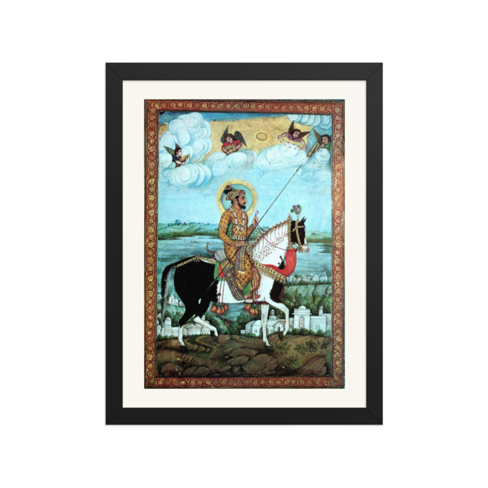 Falconers on Horseback — Restored Mughal Wall Art — view 2