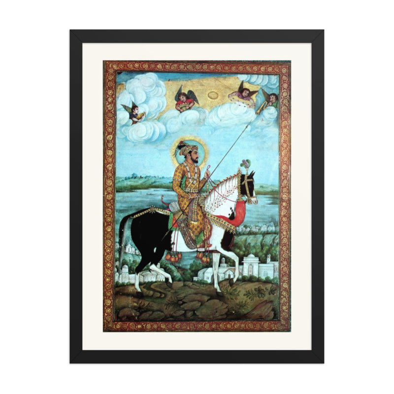 Falconers on Horseback — Restored Mughal Wall Art