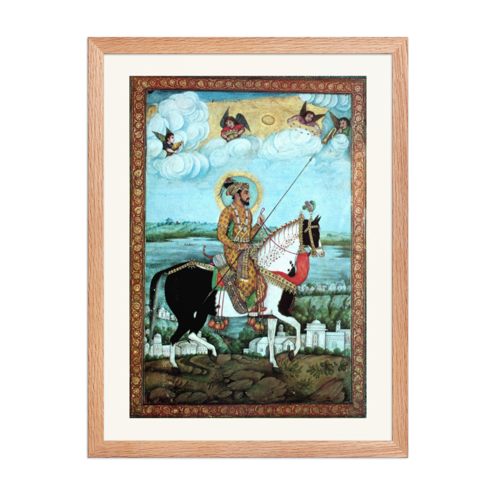 Falconers on Horseback — Restored Mughal Wall Art — view 3