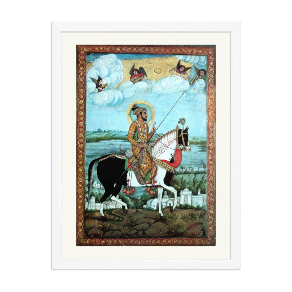Falconers on Horseback — Restored Mughal Wall Art — view 5