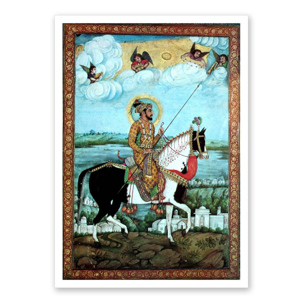 Falconers on Horseback — Restored Mughal Wall Art — view 7