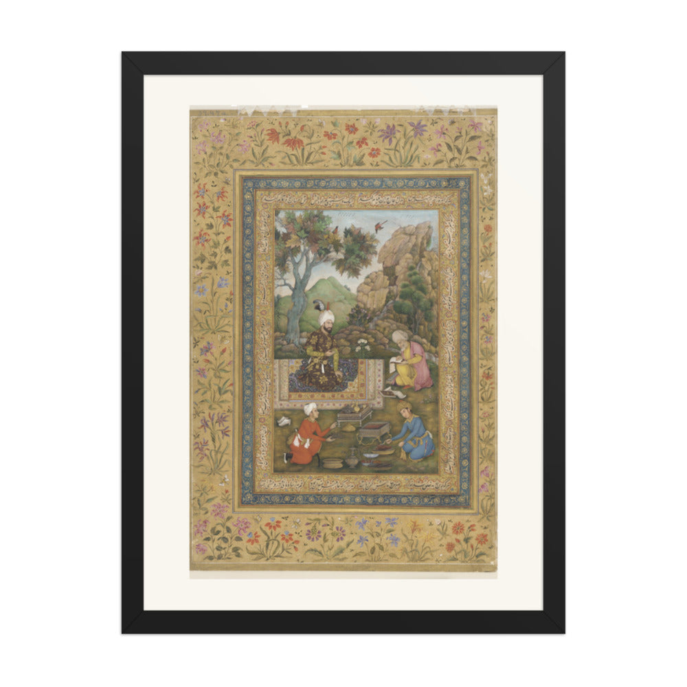 Shah Tahmasp I in the Mountains | Restored Persian Miniature — view 1