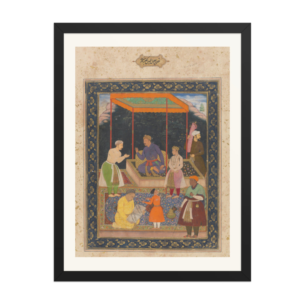 The Elderly Akbar Receives Murtaza Khan | Restored Mughal Wall Art — view 1