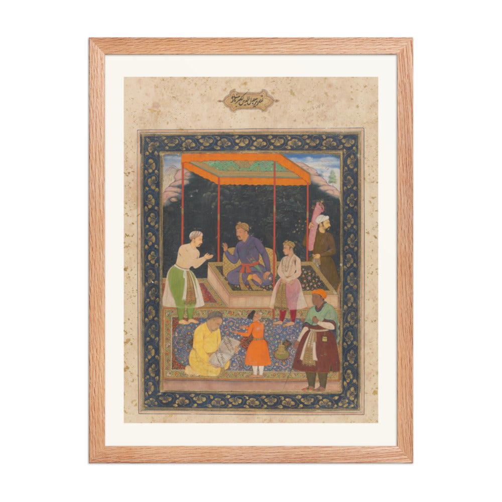 The Elderly Akbar Receives Murtaza Khan | Restored Mughal Wall Art — view 3