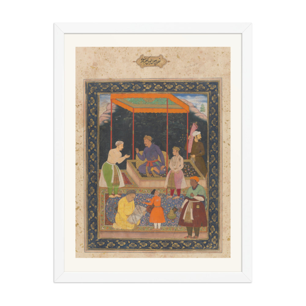 The Elderly Akbar Receives Murtaza Khan | Restored Mughal Wall Art — view 5