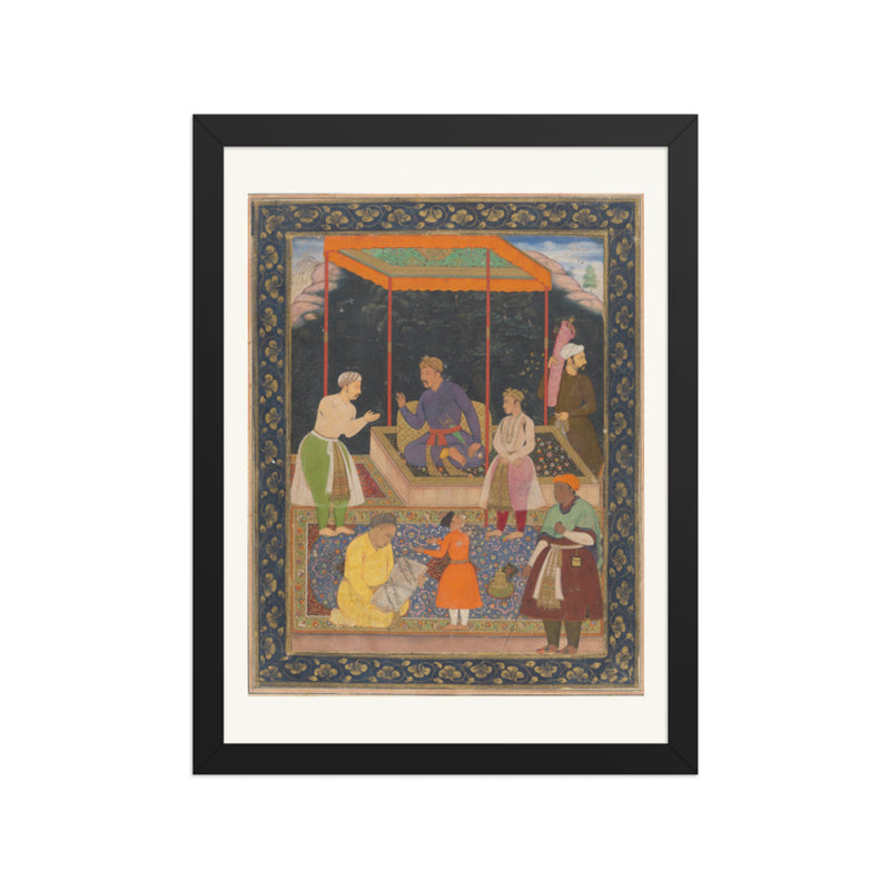 The Elderly Akbar Receives Murtaza Khan | Restored Mughal Wall Art