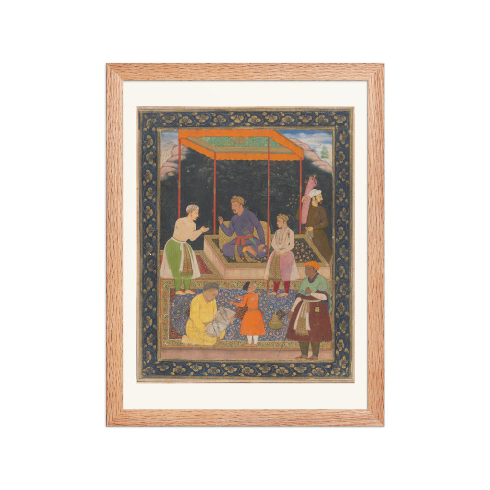 The Elderly Akbar Receives Murtaza Khan | Restored Mughal Wall Art — view 2