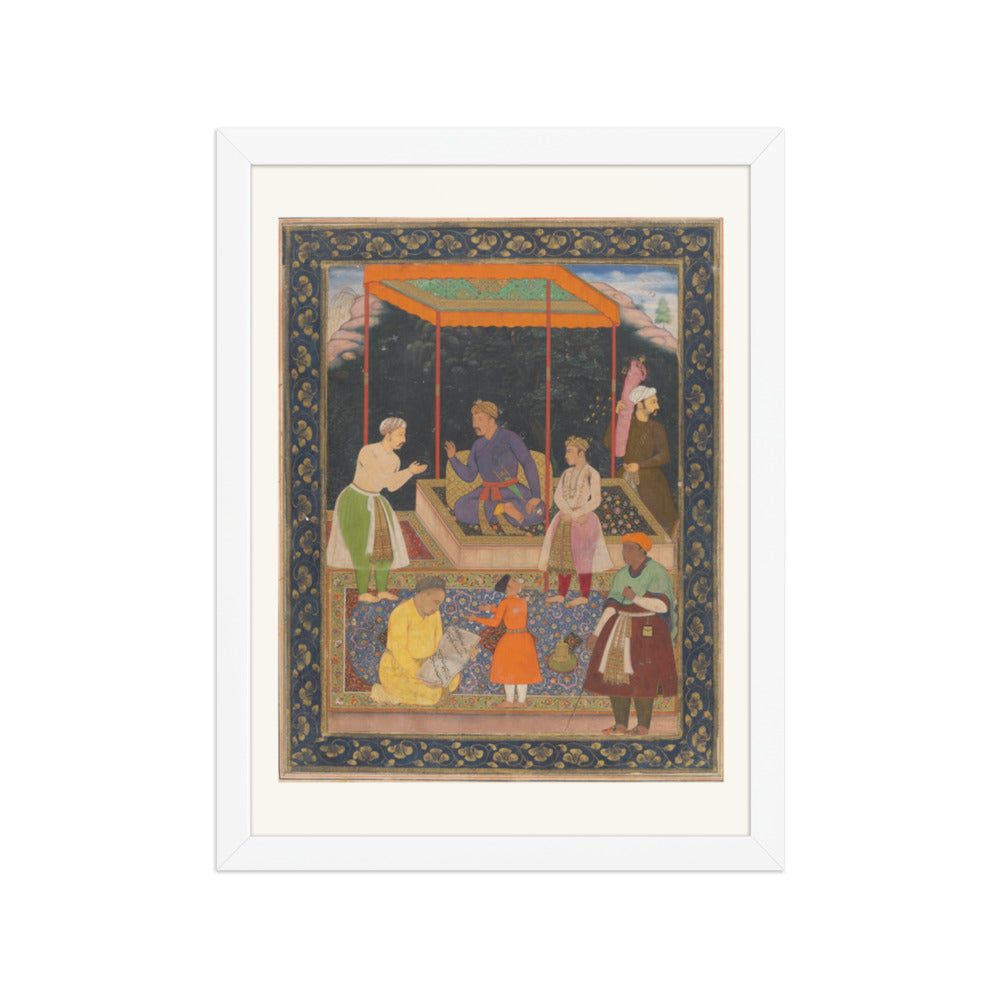 The Elderly Akbar Receives Murtaza Khan | Restored Mughal Wall Art — view 3