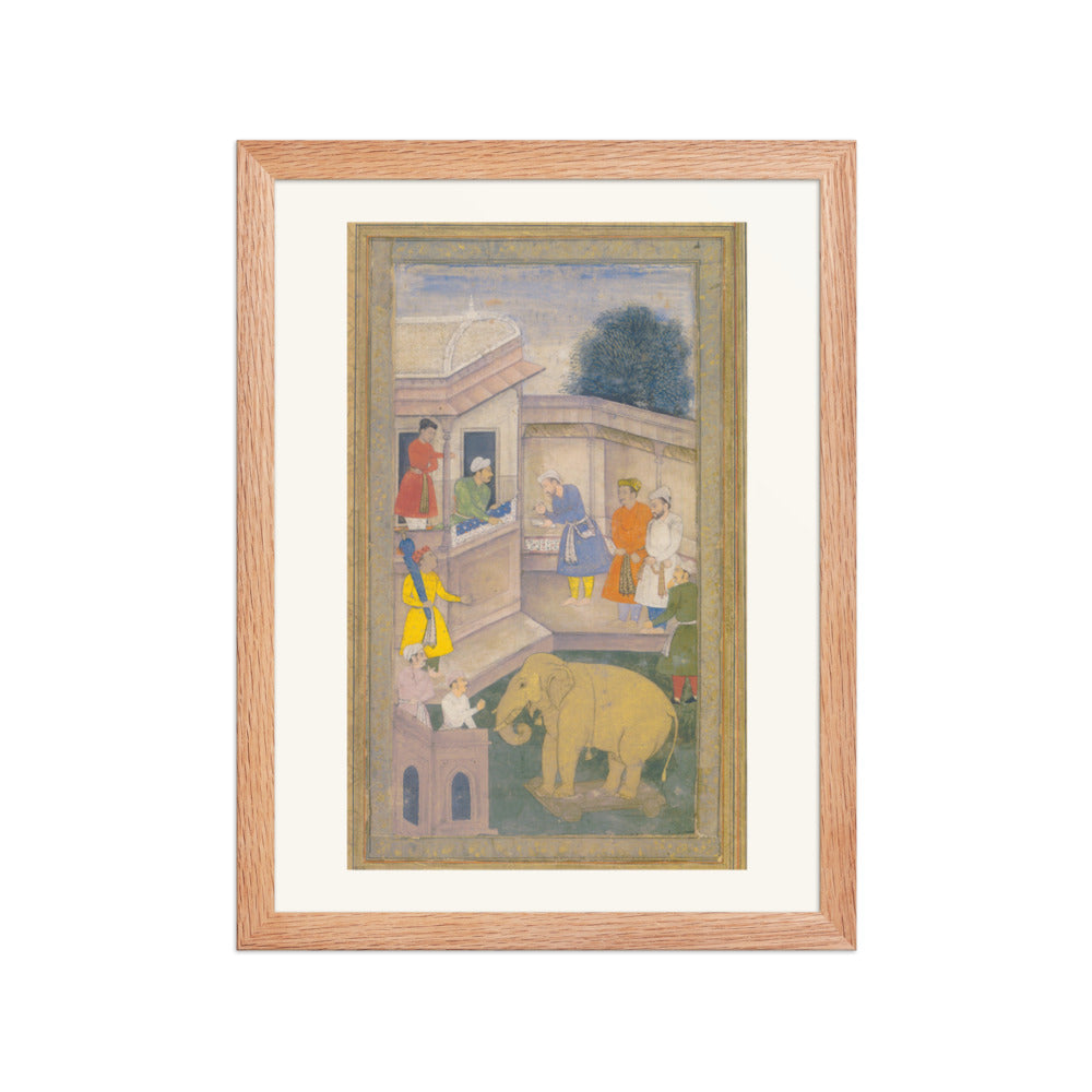 The Goldsmith and the Elephant — Mughal Folio | Restored Mughal Wall Art — view 4
