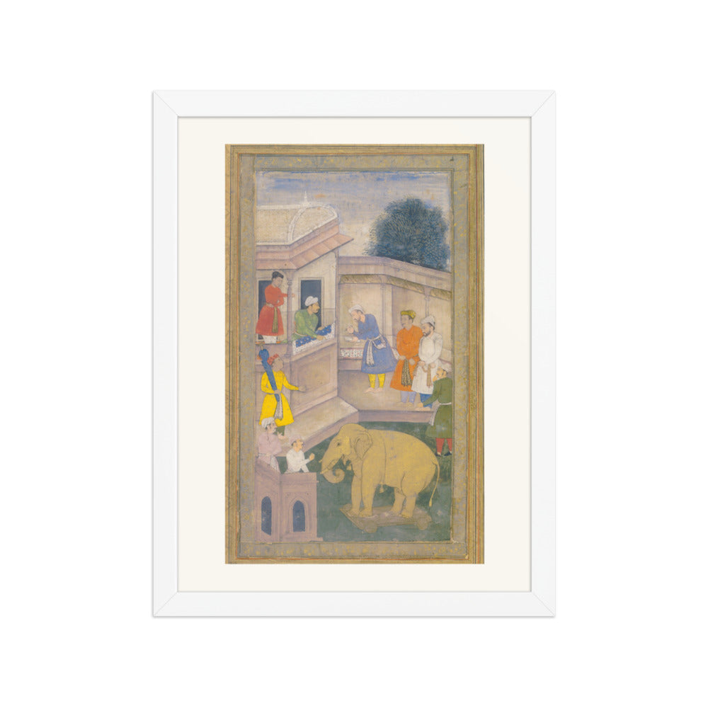 The Goldsmith and the Elephant — Mughal Folio | Restored Mughal Wall Art — view 6