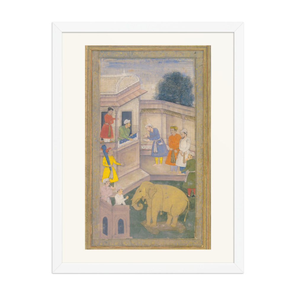 The Goldsmith and the Elephant — Mughal Folio | Restored Mughal Wall Art — view 5