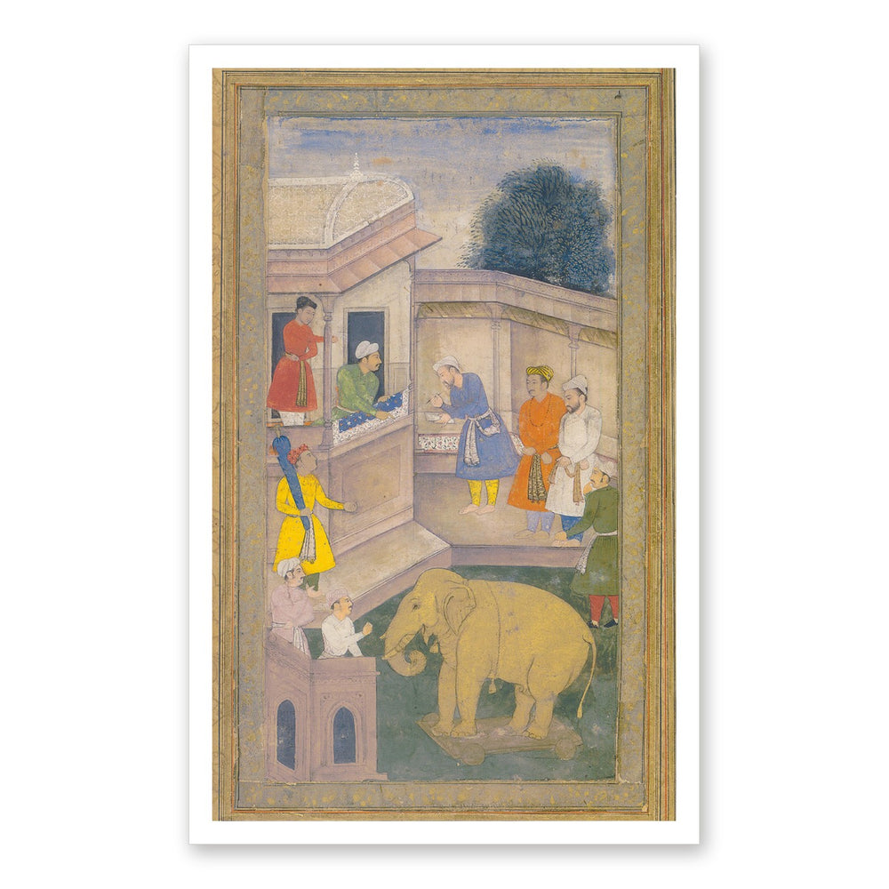 The Goldsmith and the Elephant — Mughal Folio | Restored Mughal Wall Art — view 7