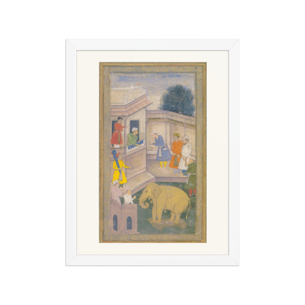 The Goldsmith and the Elephant — Mughal Folio | Restored Mughal Wall Art — view 3
