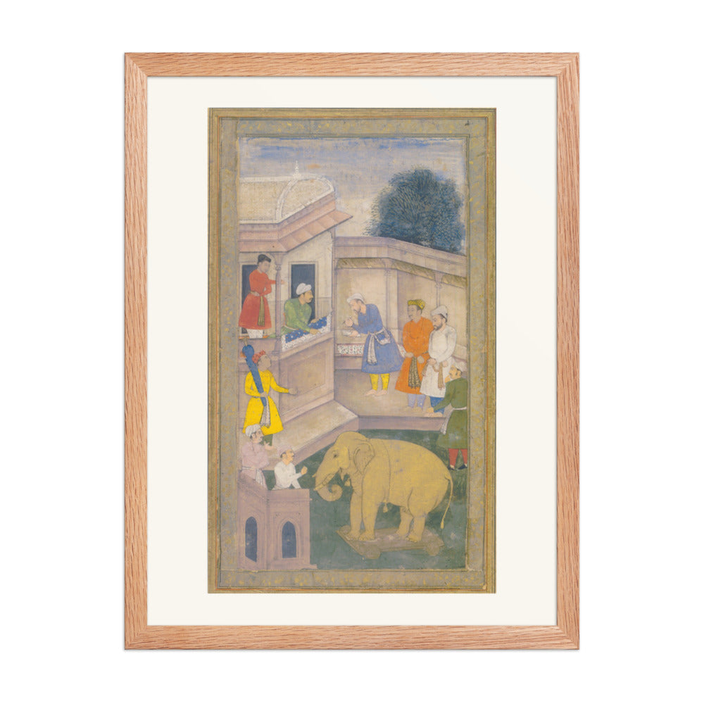 The Goldsmith and the Elephant — Mughal Folio | Restored Mughal Wall Art — view 5
