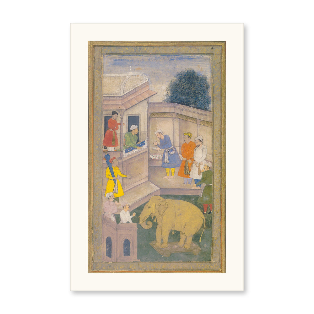 The Goldsmith and the Elephant — Mughal Folio | Restored Mughal Wall Art — view 7