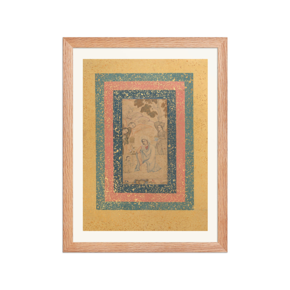 The Virgin and Child Attended by Angels — Mughal Nim Qalam | Restored Mughal Wall Art — view 4