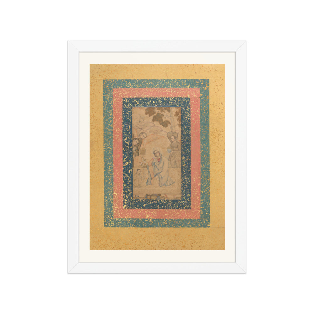 The Virgin and Child Attended by Angels — Mughal Nim Qalam | Restored Mughal Wall Art — view 6