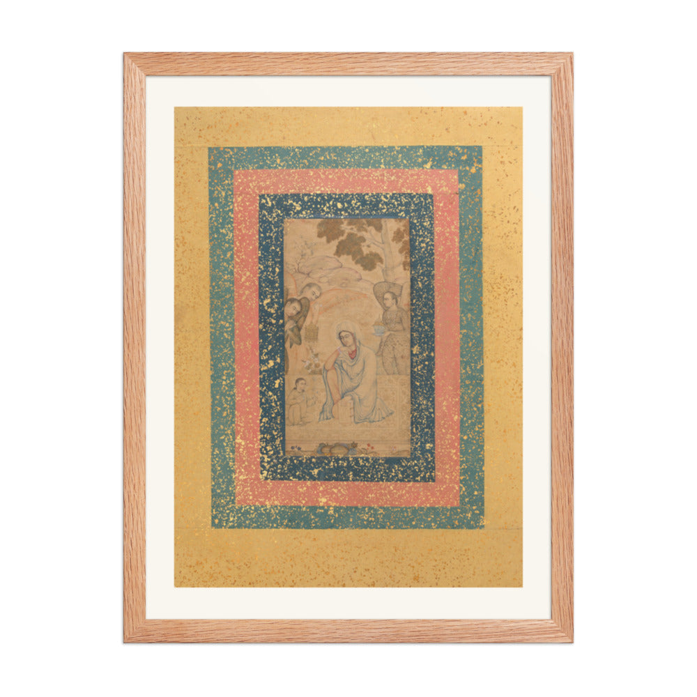 The Virgin and Child Attended by Angels — Mughal Nim Qalam | Restored Mughal Wall Art — view 3