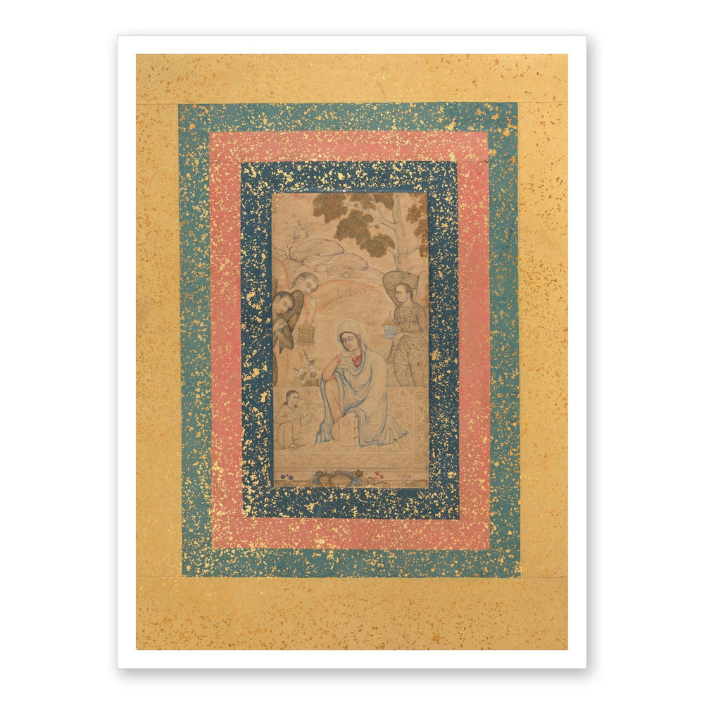 The Virgin and Child Attended by Angels — Mughal Nim Qalam | Restored Mughal Wall Art — view 7