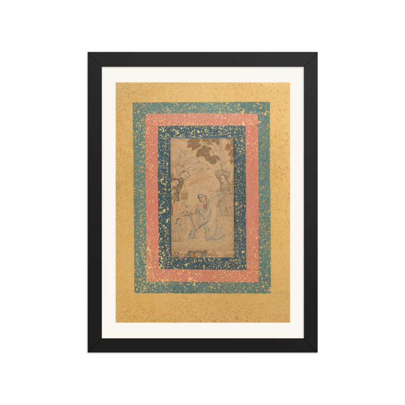 The Virgin and Child Attended by Angels — Mughal Nim Qalam | Restored Mughal Wall Art