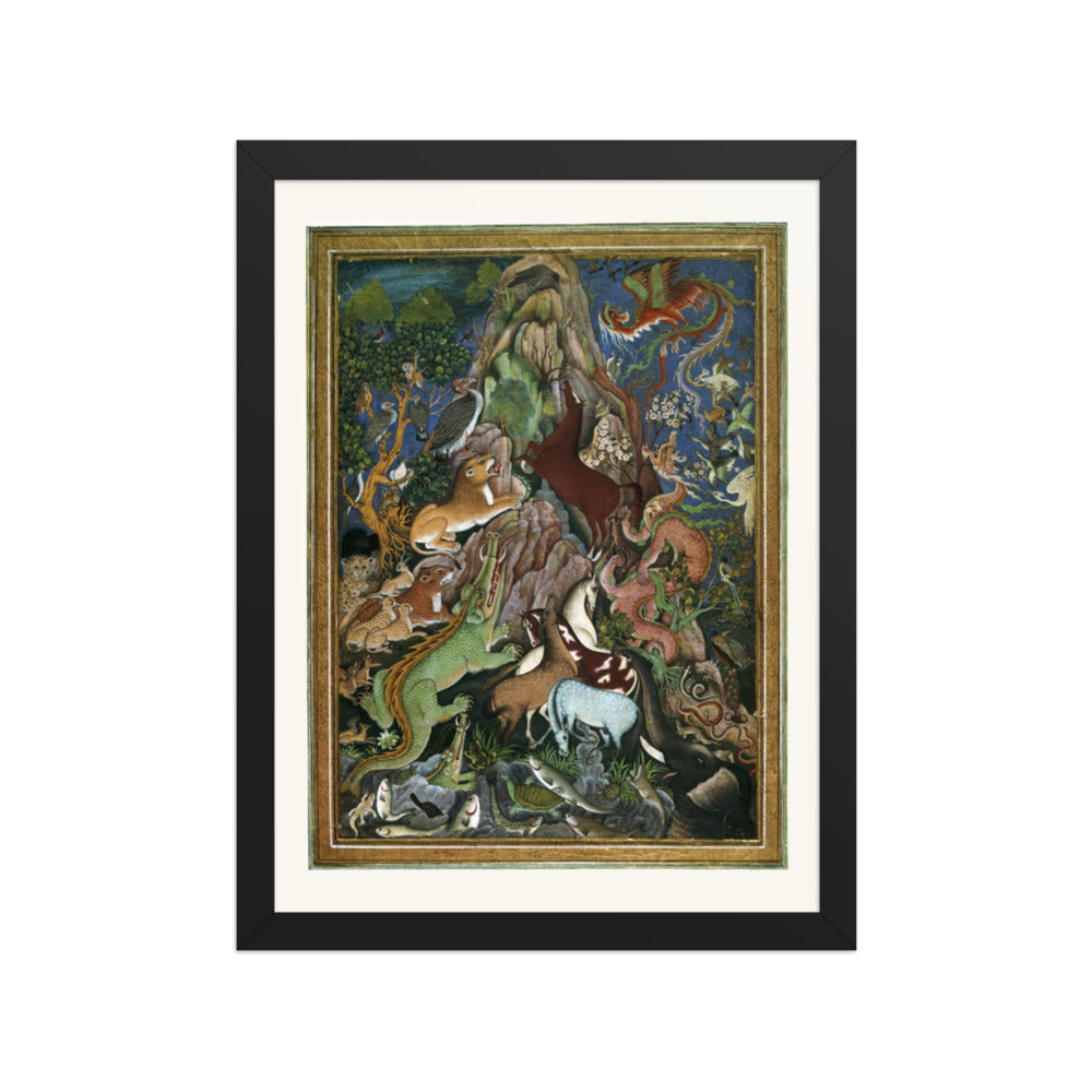 The Crow Addresses the Animals — Fable Painting | Restored Mughal Wall Art — view 2