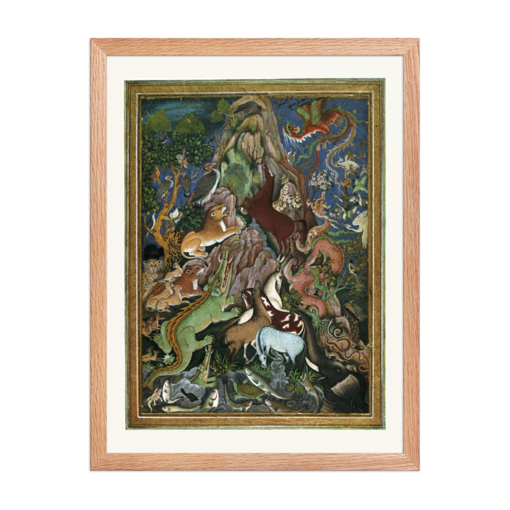 The Crow Addresses the Animals — Fable Painting | Restored Mughal Wall Art — view 3
