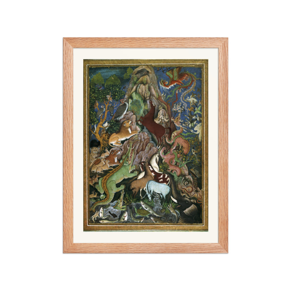The Crow Addresses the Animals — Fable Painting | Restored Mughal Wall Art — view 2