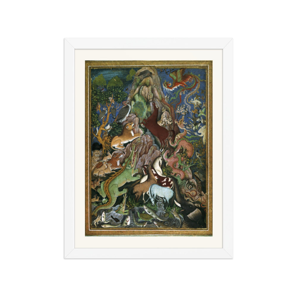 The Crow Addresses the Animals — Fable Painting | Restored Mughal Wall Art — view 3