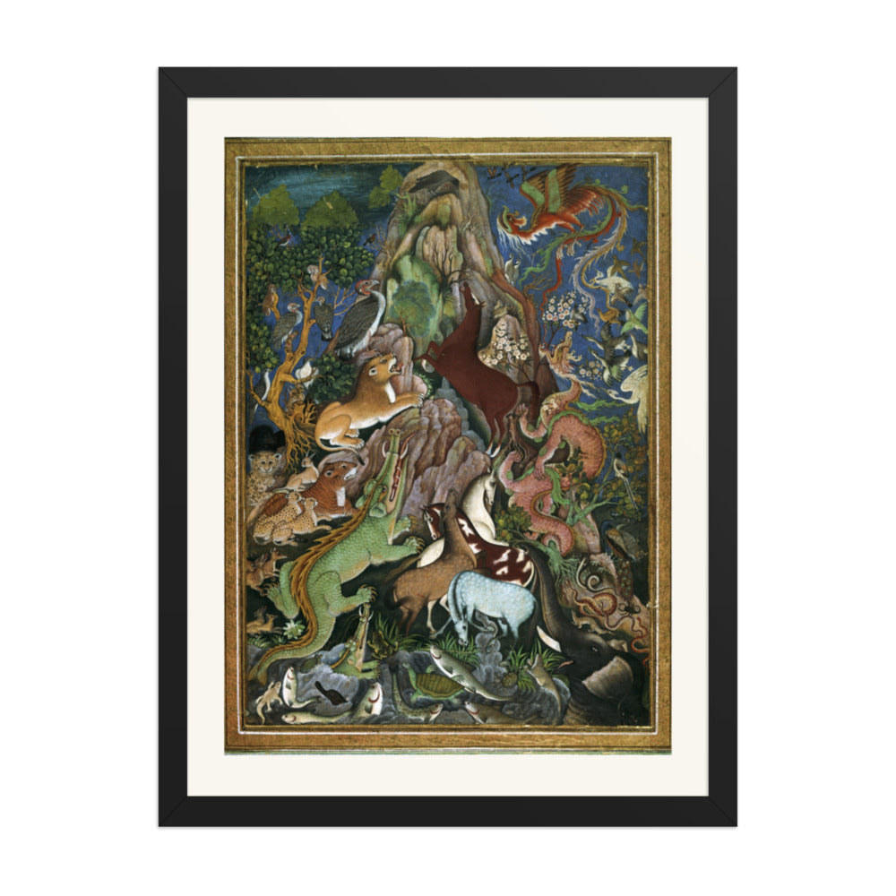 The Crow Addresses the Animals — Fable Painting | Restored Mughal Wall Art — view 4