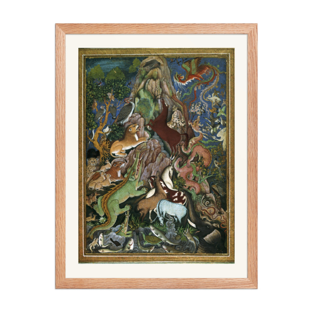The Crow Addresses the Animals — Fable Painting | Restored Mughal Wall Art — view 5