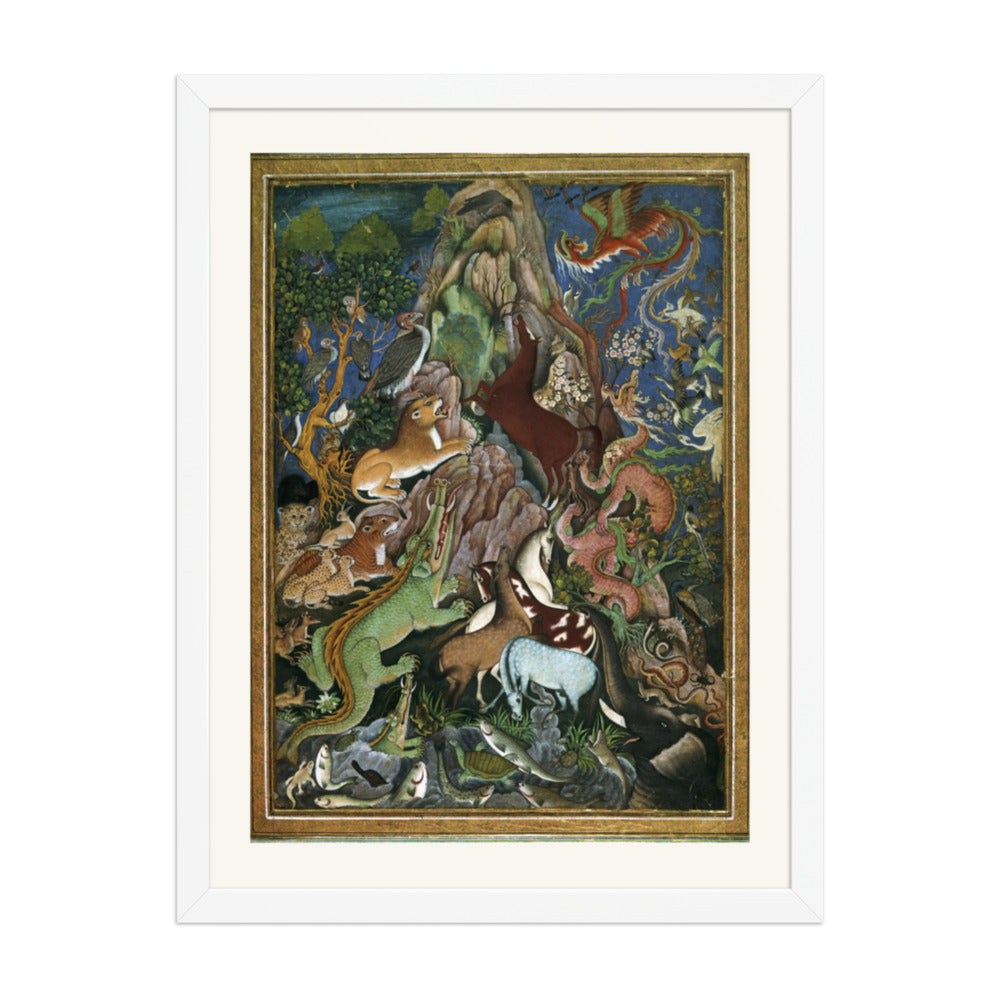 The Crow Addresses the Animals — Fable Painting | Restored Mughal Wall Art — view 6