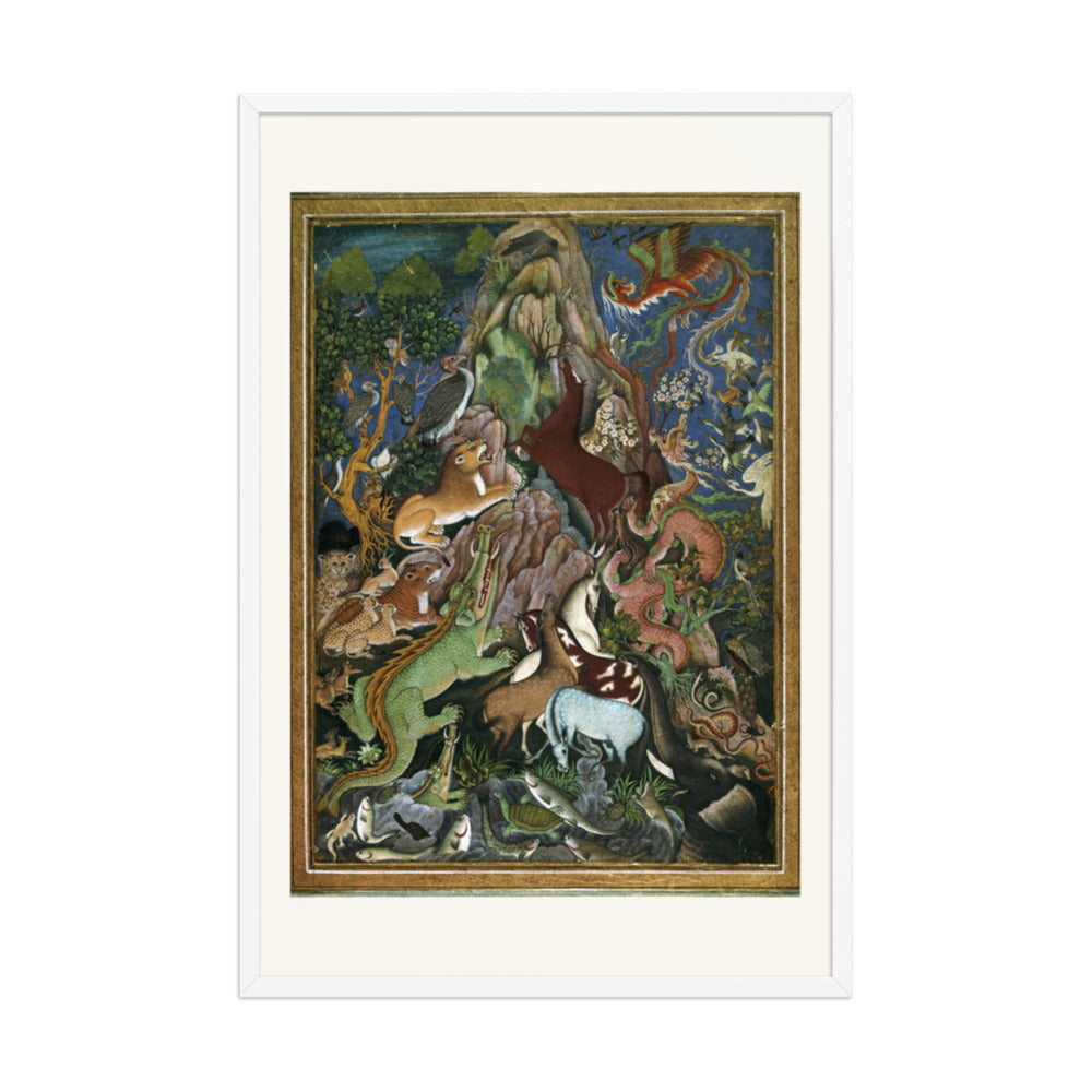 The Crow Addresses the Animals — Fable Painting | Restored Mughal Wall Art — view 9