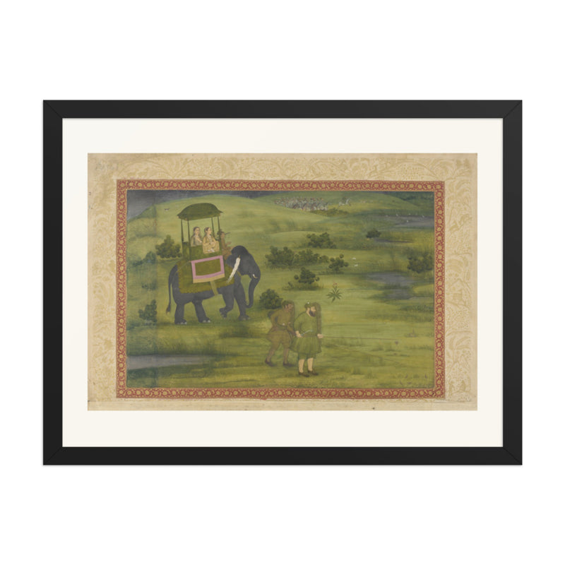Two Princesses Hunting Game Birds — St. Petersburg Album | Restored Mughal Wall Art