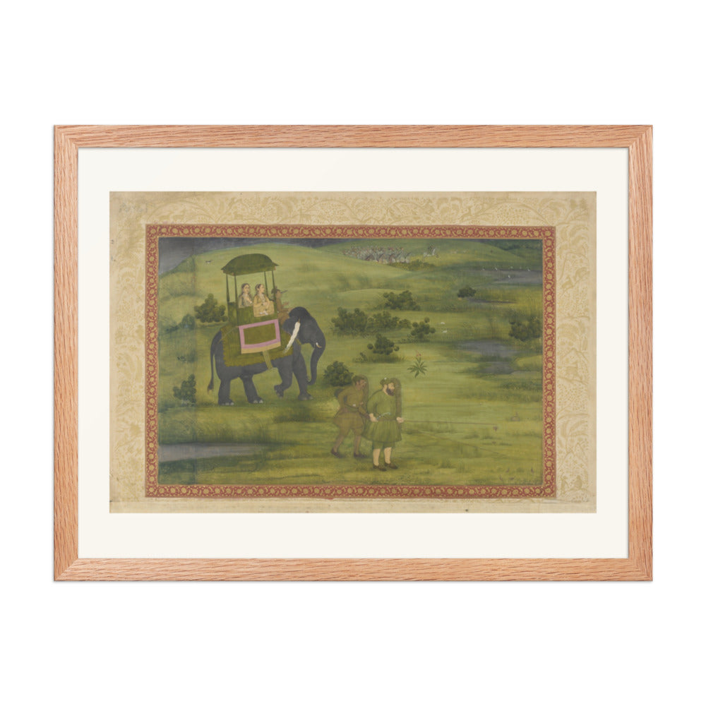 Two Princesses Hunting Game Birds — St. Petersburg Album | Restored Mughal Wall Art — view 3