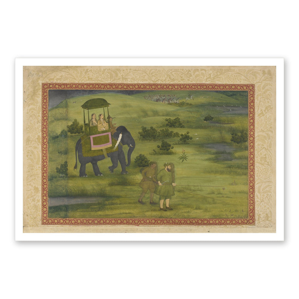 Two Princesses Hunting Game Birds — St. Petersburg Album | Restored Mughal Wall Art — view 7