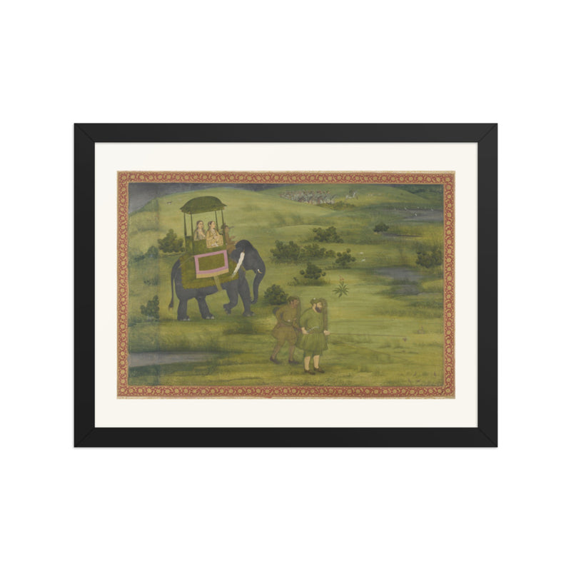 Two Princesses Hunting Game Birds — St. Petersburg Album | Restored Mughal Wall Art
