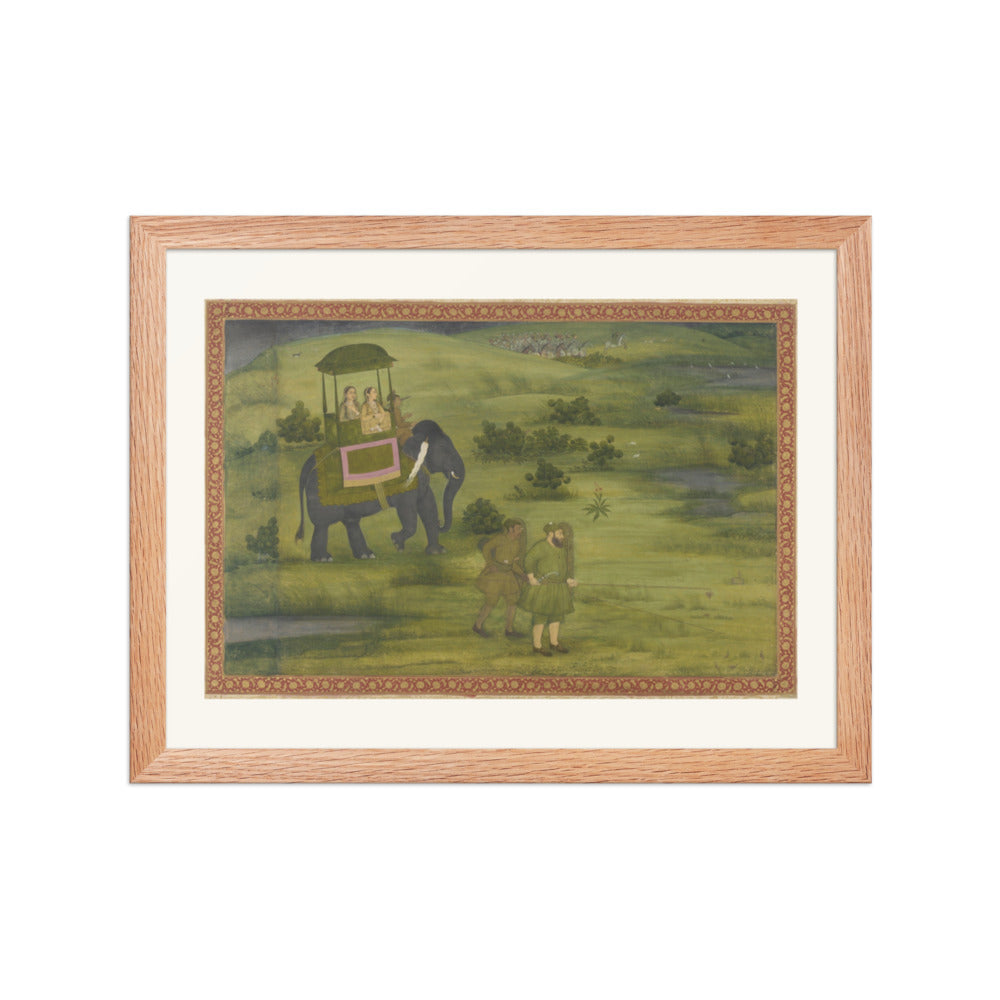 Two Princesses Hunting Game Birds — St. Petersburg Album | Restored Mughal Wall Art — view 2