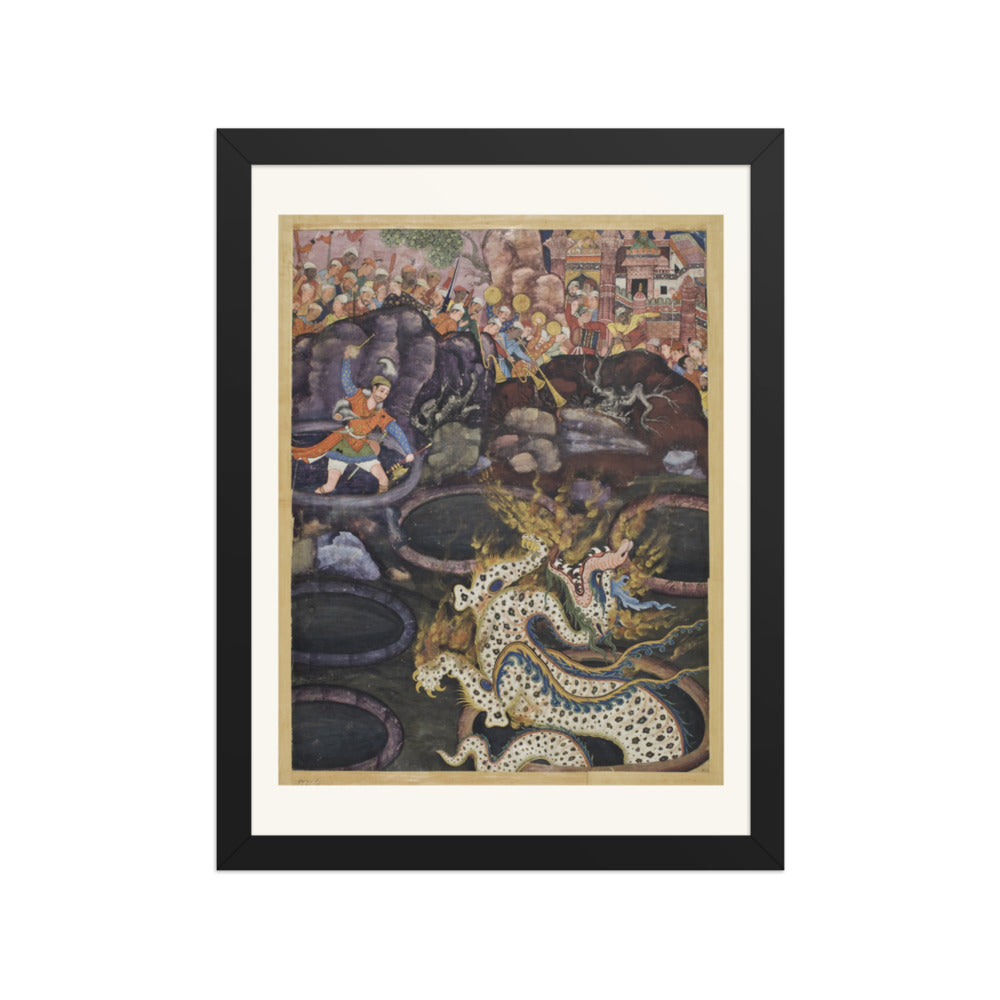Umar Defeats a Dragon, by Daswanth | Restored Mughal Wall Art — view 2