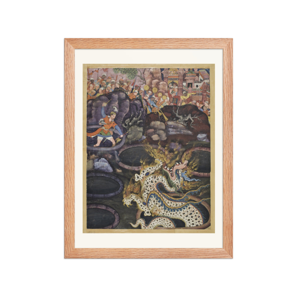 Umar Defeats a Dragon, by Daswanth | Restored Mughal Wall Art — view 4