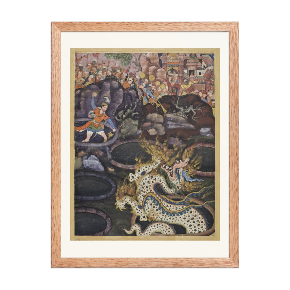 Umar Defeats a Dragon, by Daswanth | Restored Mughal Wall Art — view 3