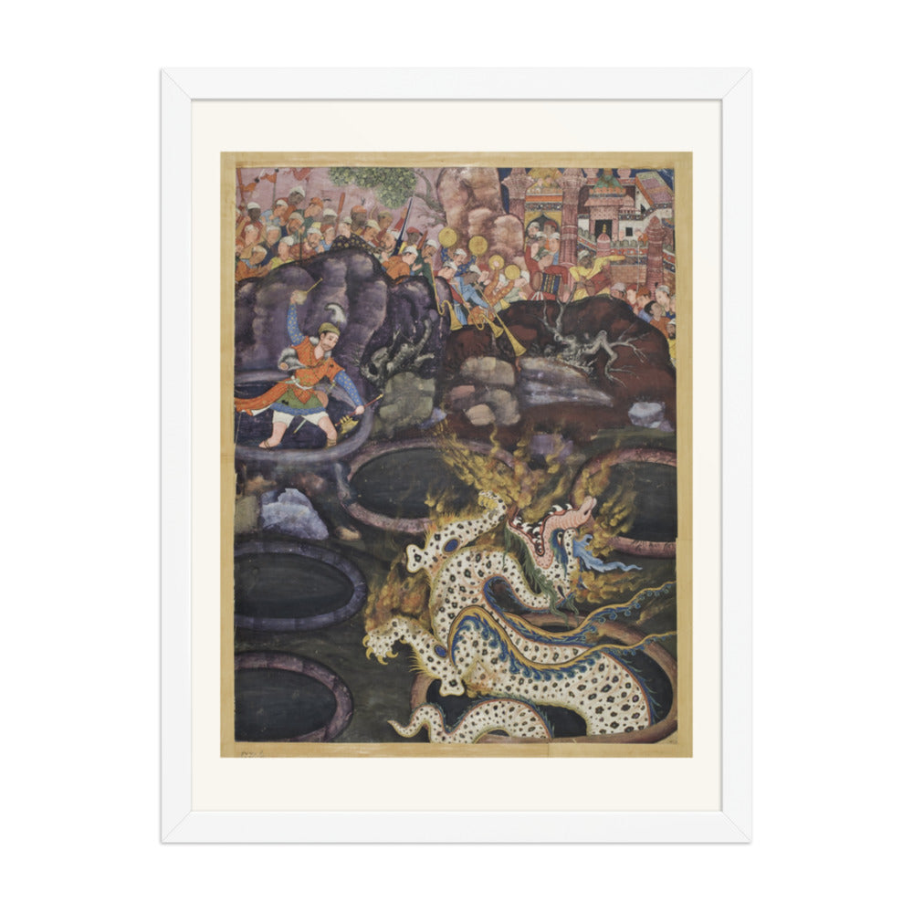 Umar Defeats a Dragon, by Daswanth | Restored Mughal Wall Art — view 5