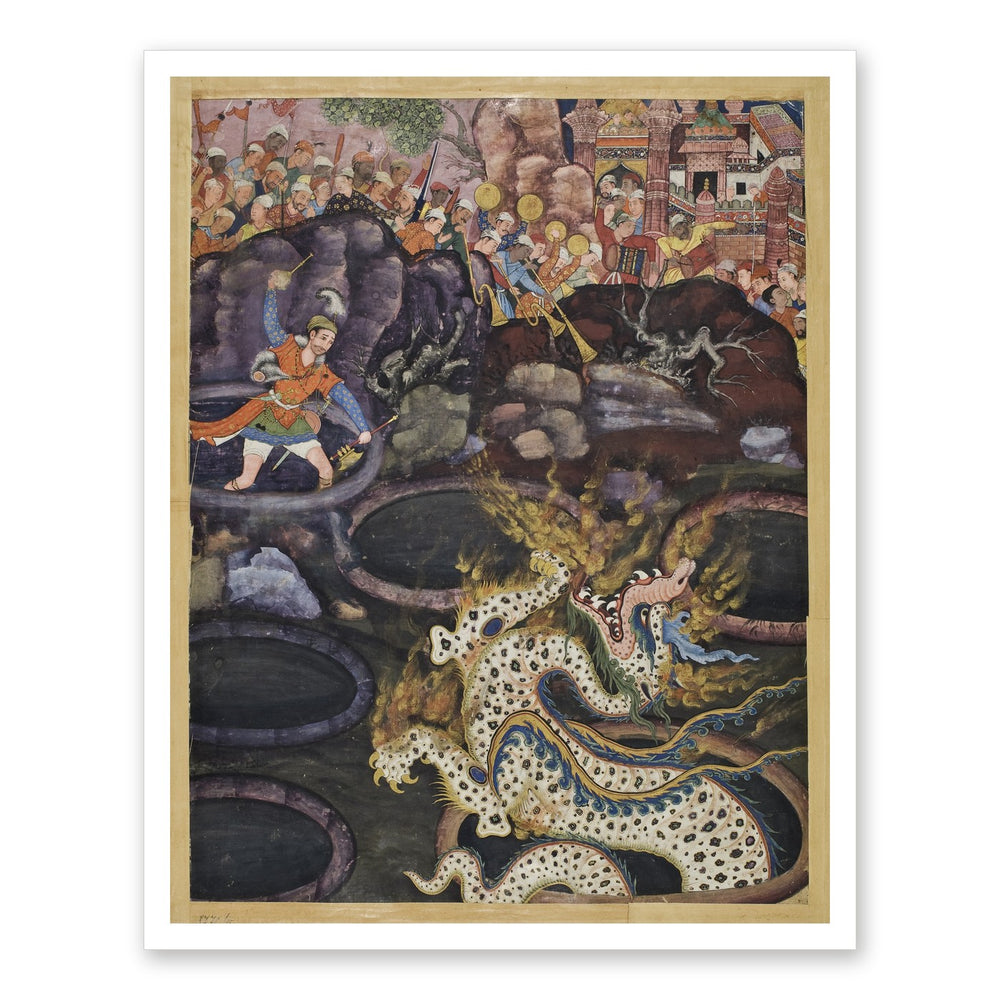Umar Defeats a Dragon, by Daswanth | Restored Mughal Wall Art — view 7