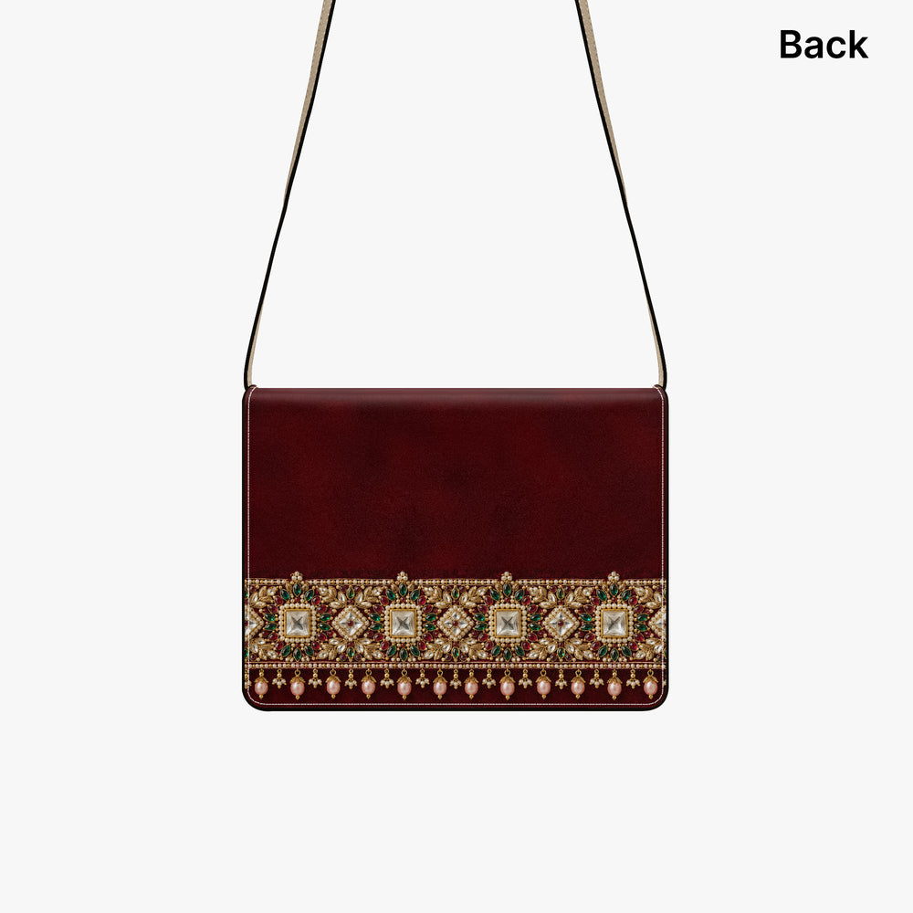 Kundan Potli — Maroon Velvet Book Crossbody Bag — view 2