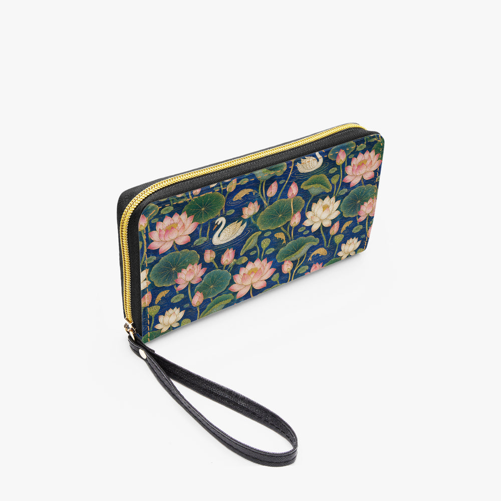 Kamal Talai — Lotus Pond Navy Wristlet Clutch Wallet — view 4