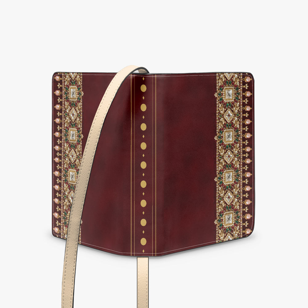 Kundan Potli — Maroon Velvet Book Crossbody Bag — view 4
