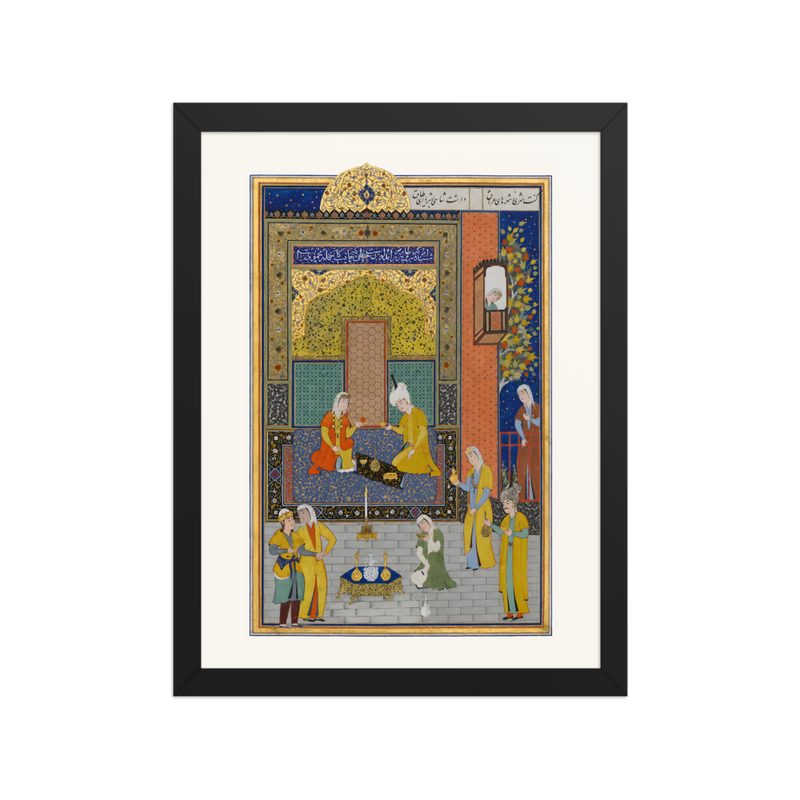 Bahram Gur in the Yellow Palace on Sunday — Herat, 1525 | Restored Persian Wall Art