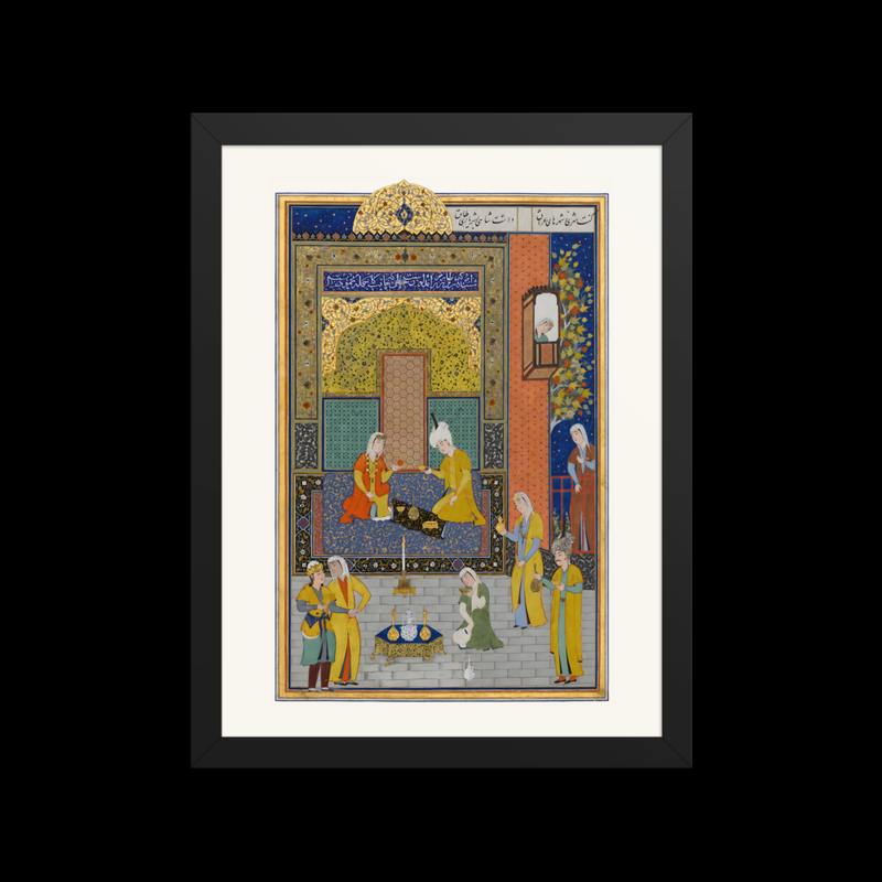 Bahram Gur in the Yellow Palace on Sunday — Herat, 1525 | Restored Persian Wall Art