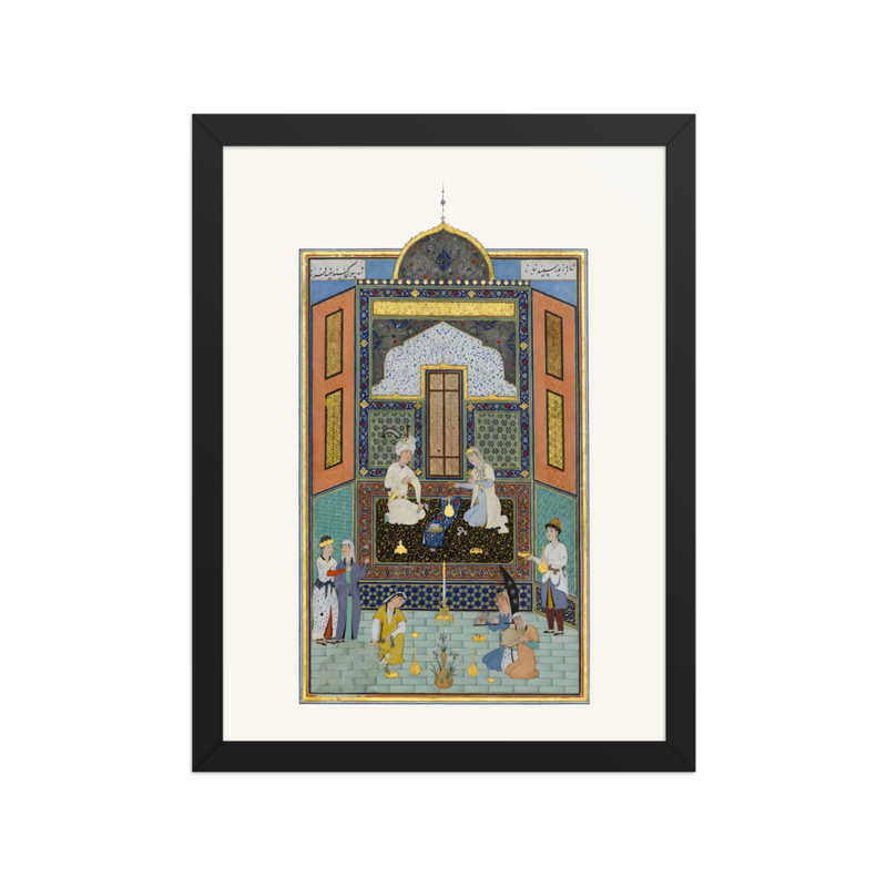 Bahram Gur in the White Palace on Friday — Herat, 1525 | Restored Persian Wall Art